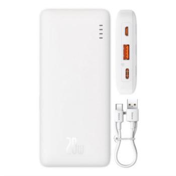 BASEUS AIRPOW vésztöltő USB+Type-C aljzat (10000mAh, 20W, PD gyorstöltő 3.0, LED jelzés) FEHÉR kép