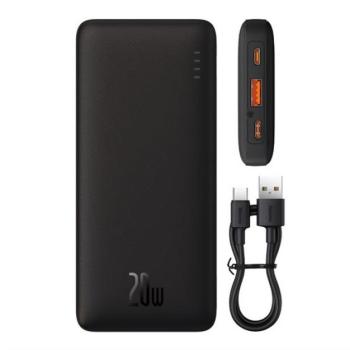 BASEUS AIRPOW vésztöltő USB+Type-C aljzat (10000mAh, 20W, PD gyorstöltő 3.0, LED jelzés) FEKETE kép