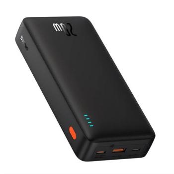 BASEUS AIRPOW vésztöltő USB+Type-C aljzat (20000mAh, 20W, PD gyorstöltő 3.0, LED jelzés) FEKETE kép