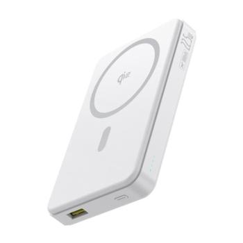 BASEUS Airpow2 Qi2 vésztöltő USB+Type-C aljzat (10000mAh, 22.5W, PD gyorstöltő 3.0, Magsafe, LED jelzés) FEHÉR kép