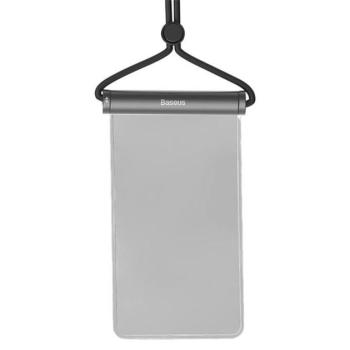 BASEUS AQUAGLIDE vízhatlan/vízálló tok, AQUA (univerzális, IPX8, nyakba akasztható, csúszózár, 7.2&quot; méret) FEKETE kép