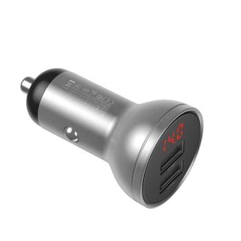 BASEUS autós töltő 2 USB aljzat (5V / 4800mA, 24W, gyorstöltés támogatás, LED kijelző) EZÜST CAT S60, Apple iPhone 7 4.7, Apple iPhone 7 Plus 5.5, Evolveo Strongphone Q5, Blackberry DTEK50 , kép