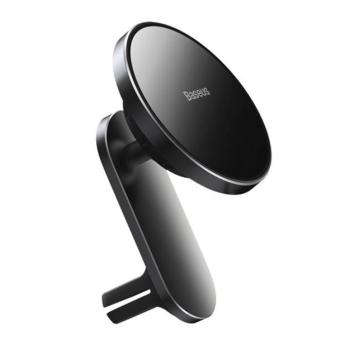 Baseus Big Energy Magsafe autós tartó, szellőzőrácsba, műszerfalra, wireless gyorstöltő, fekete, 15W kép