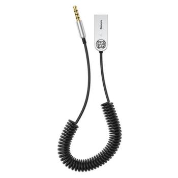 BASEUS bluetooth audió adapter (USB csatlakozó, v5.0, 3.5mm jack, 120cm, AUX, spirál kábel) FEKETE CAT S60, Apple iPhone 7 4.7, Apple iPhone 7 Plus 5.5, Evolveo Strongphone Q5, Blackberry DTEK50 , kép