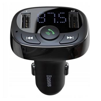 BASEUS bluetooth FM transmitter autós töltő 2 USB aljzat / microSD aljzat (5V / 3.4A, gyorstöltés támogatás) FEKETE CAT S60, Apple iPhone 7 Plus 5.5, Apple iPhone 7 4.7, Evolveo Strongphone Q5, kép