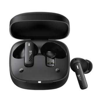 BASEUS BOWIE E19 bluetooth fülhallgató SZTEREO (v5.3, TWS, mikrofon, zajszűrő, IPX5 + töltőtok) FEKETE kép