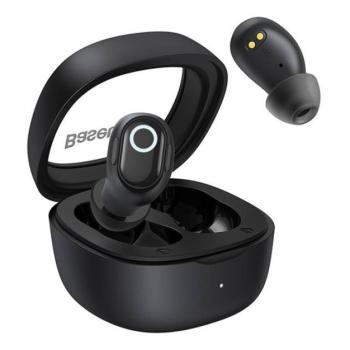 BASEUS BOWIE WM02 OS bluetooth fülhallgató SZTEREO (v5.3, TWS, extra mini + töltőtok) FEKETE kép