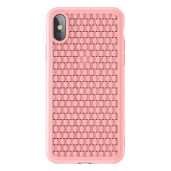 BASEUS BV 2. generációs szilikon telefonvédő (fonott minta) RÓZSASZÍN Apple iPhone XS 5.8, Apple iPhone X 5.8 kép