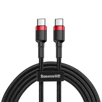 BASEUS CAFULE adatkábel és töltő (Type-C - Type-C, QC 3.0, PD gyorstöltés támogatás, 200cm) FEKETE / PIROS Asus Zenfone 3 5.5 (ZE552KL), Honor 8, Sony Xperia X Compact (F5321), Sony Xperia XZ kép