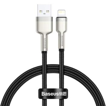 BASEUS CAFULE adatkábel és töltő (USB - lightning 8pin, 2.4A, PD gyorstöltés támogatás, 25cm, cipőfűző minta) FEKETE Apple iPhone 7 4.7, Apple iPhone 7 Plus 5.5, Apple IPAD mini 4, Apple IP kép