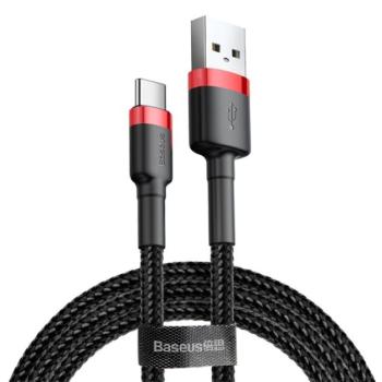 BASEUS CAFULE adatkábel és töltő (USB - Type-C, 5V / 2A, 20W, PD gyorstöltés támogatás, 200cm, cipőfűző minta) FEKETE Asus Zenfone 3 5.5 (ZE552KL), Honor 8, Sony Xperia X Compact (F5321), S kép