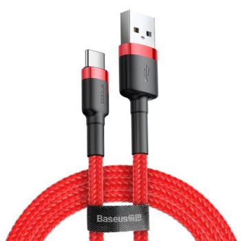 BASEUS CAFULE adatkábel és töltő (USB - Type-C, 5V / 3A, 20W, PD gyorstöltés támogatás, 50cm, cipőfűző minta) PIROS Asus Zenfone 3 5.5 (ZE552KL), Honor 8, Sony Xperia X Compact (F5321), Son kép