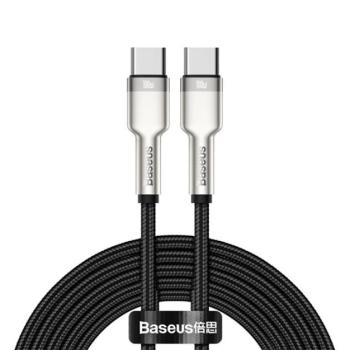 BASEUS CAFULE adatkábel (Type-C - Type-C, 100W, PD gyorstöltő, 200cm, cipőfűző) FEKETE kép