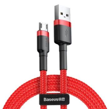 BASEUS CAFULE adatkábel (USB - microUSB, 1.5A, gyorstöltő, 200cm, törésgátló) PIROS kép