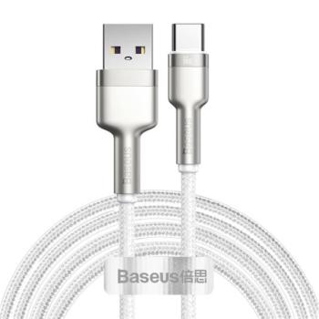 BASEUS CAFULE adatkábel (USB - Type-C, 66W, gyorstöltő, 200cm, törésgátló) FEHÉR kép