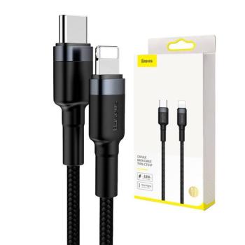 Baseus Cafule USB-C - Lightning PD kábel, 18 W, 1 m, fekete-szürke kép