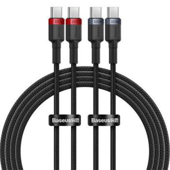 Baseus Cafule USB-C USB-C töltőkábel, 100W,2m, fekete-piros/fekete-szürke kép