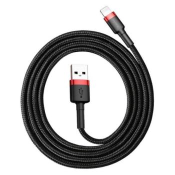 Baseus Cafule USB / Lightning töltő- és adatkábel, 1,5A, 2m, fekete-piros kép