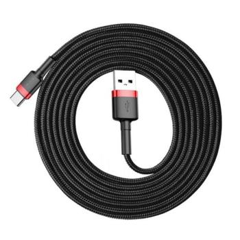 Baseus Cafule USB / USB-C töltő- és adatkábel, 2A, 3m, piros kép