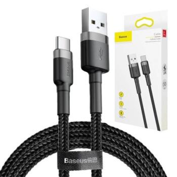 Baseus Cafule USB / USB-C töltő- és adatkábel, 2A, 3m, szürke-fekete kép