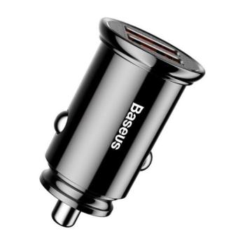 Baseus Circular autós szivargyújtó gyorstöltő, 2xUSB, 30W, fekete kép