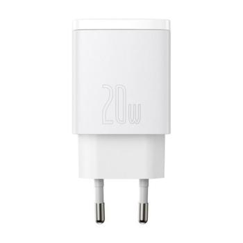 Baseus Compact gyorstöltő adapter 20W USB-C + USB-A, fehér kép