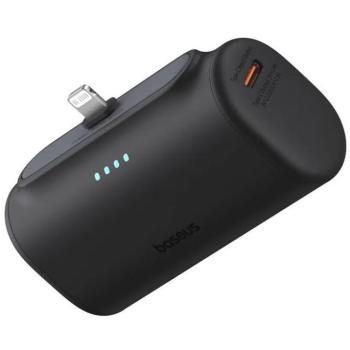 Baseus Compact powerbank / külső akkumulátor Lightning csatlakozóval, 5000mAh, PD, 20W, fekete kép