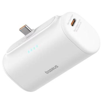 Baseus Compact powerbank / külső akkumulátor USB-C csatlakozóval, 5000mAh, PD, 20W, fehér kép