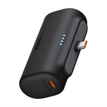 BASEUS COMPACT vésztöltő Type-C aljzat (5000mAh, 20W, PD gyorstöltő, Type-C csatlakozó + Type-C kábel) FEKETE kép