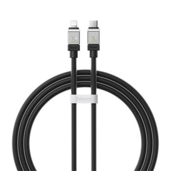 BASEUS COOLPLAY adatkábel (Type-C - lightning, 20W, gyorstöltő, 100cm, törésgátló) FEKETE kép