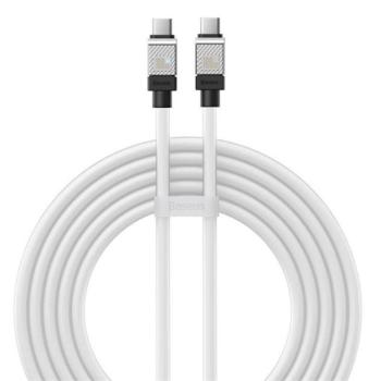 BASEUS COOLPLAY adatkábel (Type-C - Type-C, 100W, gyorstöltő, 200cm, törésgátló) FEHÉR kép