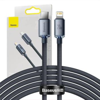 Baseus Crystal Shine USB-C-Lightning kábel, 20W, PD, 2m, fekete kép