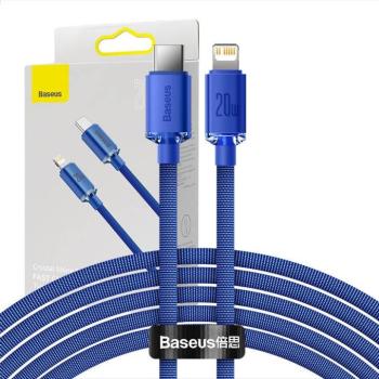 Baseus Crystal Shine USB-C-Lightning kábel, 20W, PD, 2m, kék kép