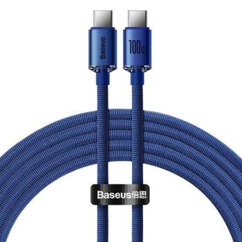 Baseus Crystal Shine USB-C-USB-C kábel, 100W, 2m, kék kép