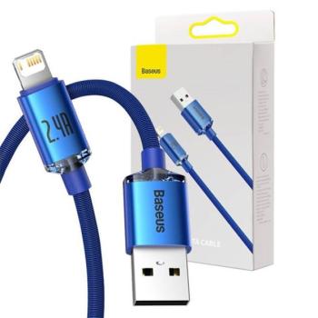 Baseus Crystal Shine USB-Lightning kábel, 2.4A, 1.2m, kék kép