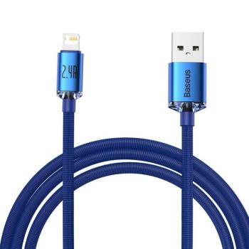 Baseus Crystal Shine USB-Lightning kábel, 2,4A, 2m, kék kép