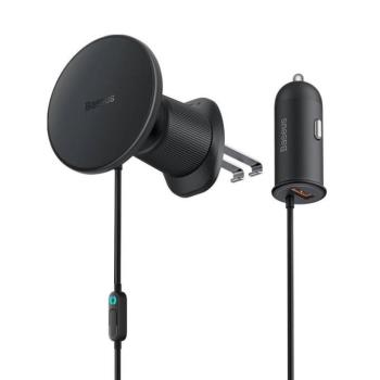 Baseus CW01 MagSafe 15W USB 25W induktív autós töltő - fekete kép