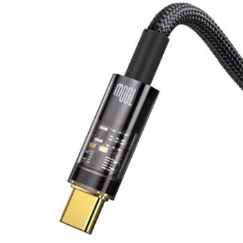 Baseus Dynamic USB / USB-C gyorstöltő töltő- és adatkábel, 100W, 1m, fekete kép