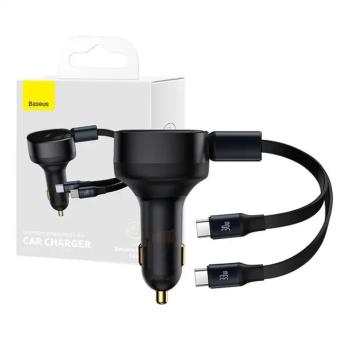 Baseus Enjoyment autós töltő USB-C kábellel, 33W, fekete kép