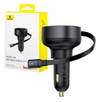 Baseus Enjoyment Pro autós töltő USB-C - Lightning kábellel, 55W, fekete kép