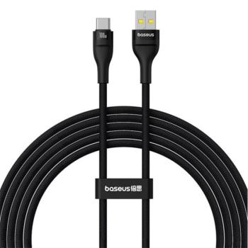 BASEUS FLASH 2 adatkábel (USB - Type-C, 100W, PD gyorstöltő, 200cm, törésgátló, cipőfűző) FEKETE kép