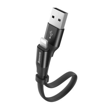Baseus Fürge Flat Hordozható USB / Lightning kábel Buckle 2A 0,23M fekete (CATMBJ-01) kép