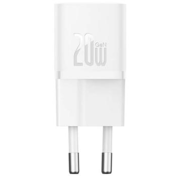Baseus GaN5 Mini USB-C hálózati gyorstöltő adapter, 20W, fehér kép