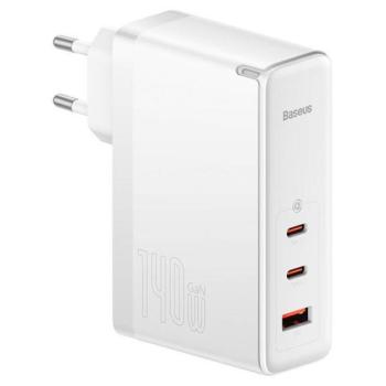 Baseus GaN5 Pro hálózati töltő 2xUSB-C + USB-A, 140W, fehér kép