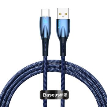 Baseus Glimmer Series USB-A - USB-C 100W 480Mbps gyors töltőkábel 1m kék kép