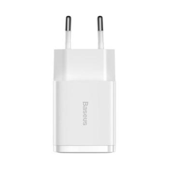 Baseus hálózati gyorstöltő 2xUSB, 10.5W, fehér kép