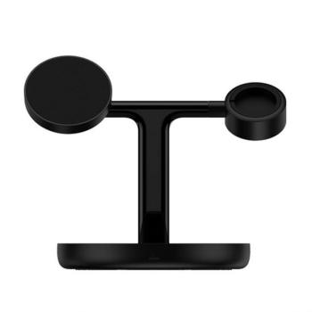 BASEUS hálózati töltő 3in1 (15W, gyorstöltés támogatás, Magsafe kompatibilis, 3 eszköz töltése, QI Wireless) FEKETE Apple iPhone XS 5.8, Apple iPhone 8 4.7, Apple iPhone 8 Plus 5.5, Apple i kép