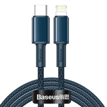 Baseus High Density USB-C / Lightning fonott töltő- és adatkábel, gyorstöltés, 2m, kék kép
