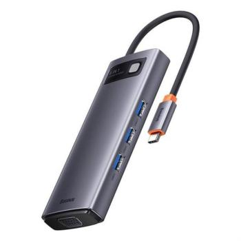 BASEUS HUB Multifunkciós 6in1 Type-C 3x USB3.0 / PD / HDMI / VGA szürke WKWG030013/BS-OH040 kép