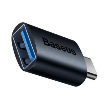 BASEUS INGENUITY adapter (USB aljzat - Type-C, OTG) SÖTÉTKÉK Asus Zenfone 3 5.5 (ZE552KL), Honor 8, Sony Xperia X Compact (F5321), Sony Xperia XZ (F8331), Asus Zenfone 3 Deluxe (ZS570KL), Asus Zenf kép